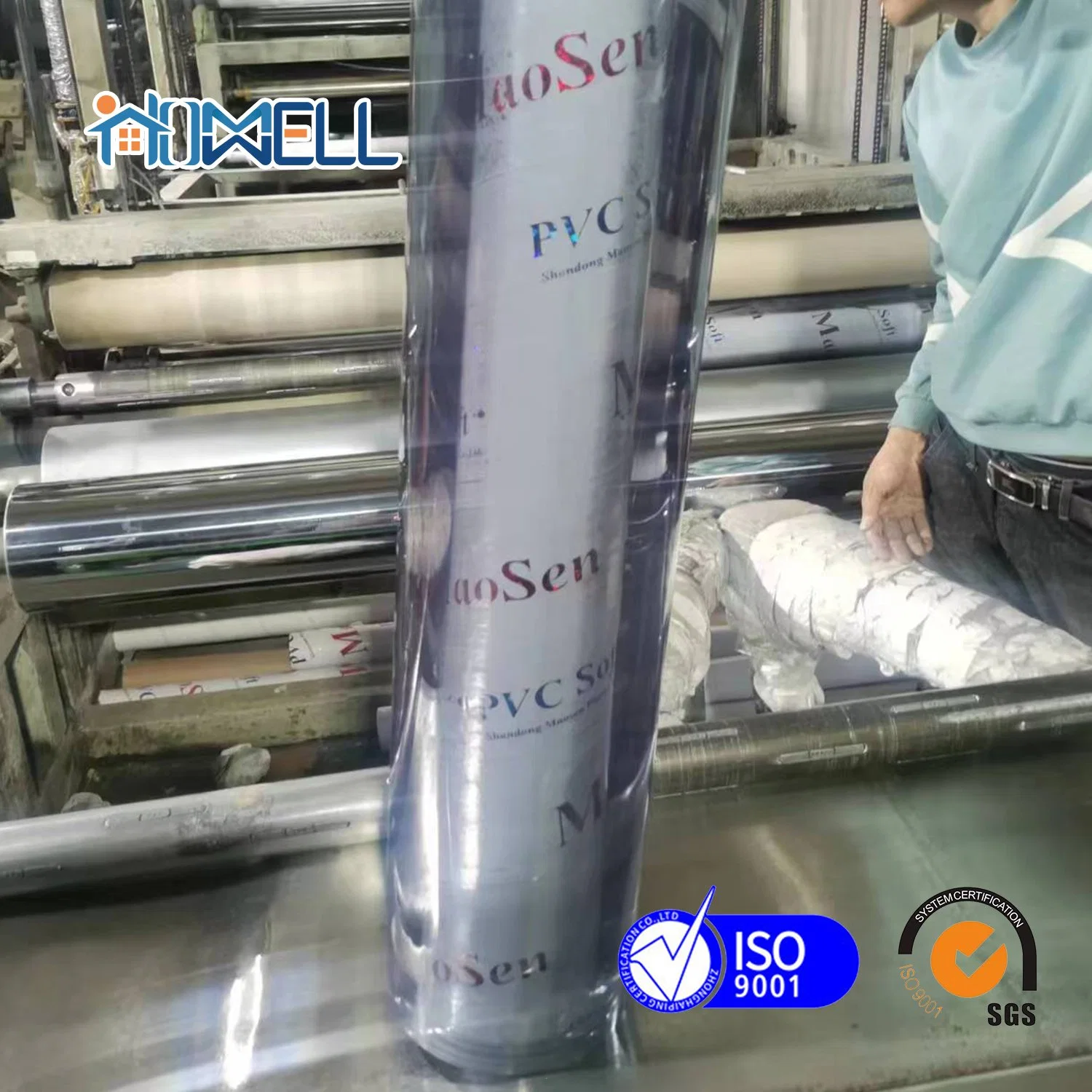 Rollo de plástico de PVC hojas claras de diferente grosor fabricado en China