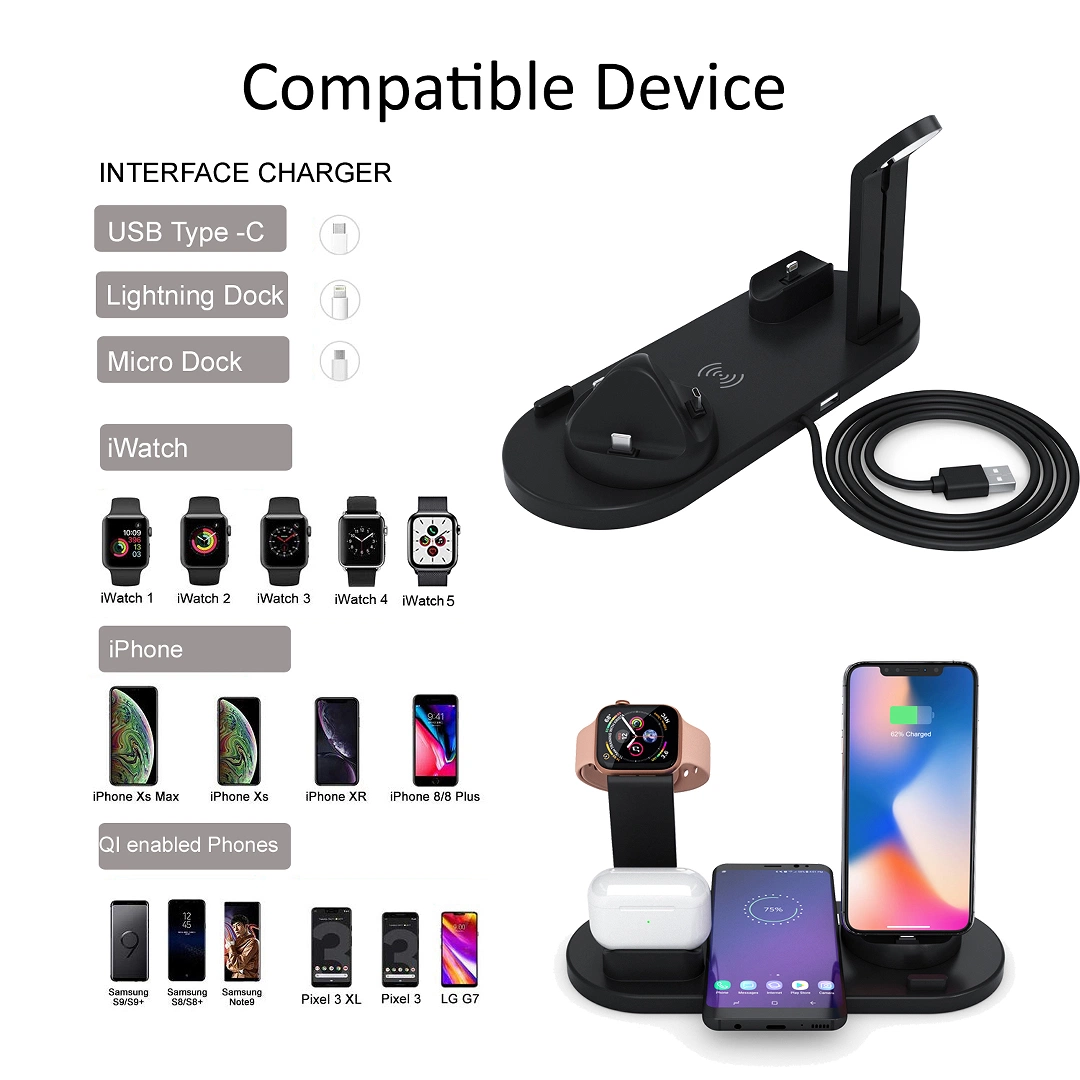 Hot Sale 3 in 1 Wireless Charging Wireless Headset Mobile Phone Charger 3 in 1 Rechargeable Base Stand