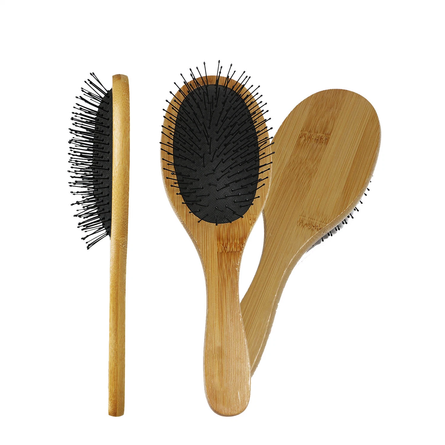 Venda por grosso de escova de madeira com cerdas de nylon Escova Massagem couro cabeludo Detangling Almofada de ar Massagem Escova de cabelo