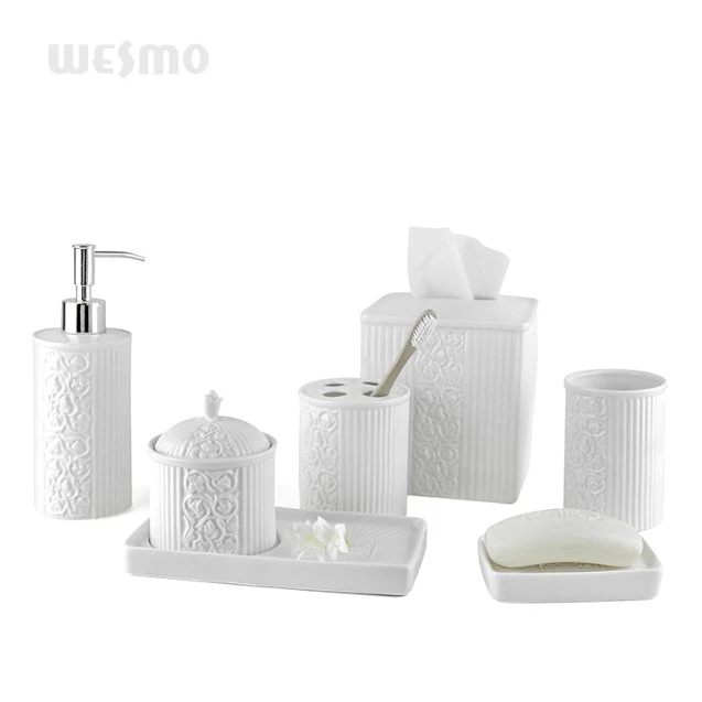 Top-Grade Porcelain Ceramic Bathroom Accessories Bath Set