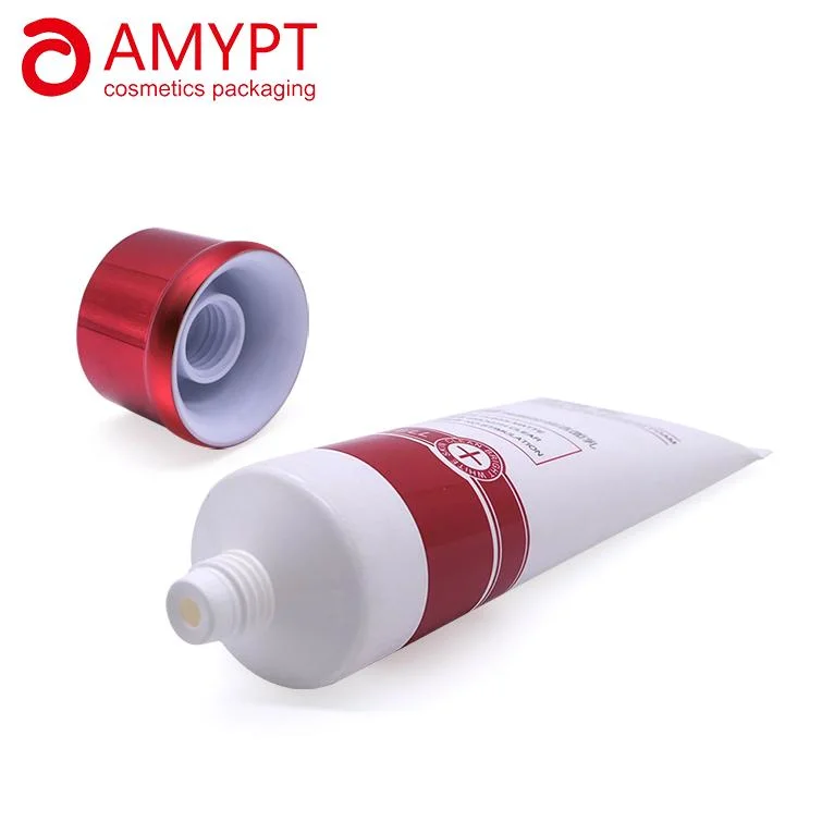 Red Shampoo Soft Tube Packaging Cosmetic Plastic Tube Custom Pattern Container