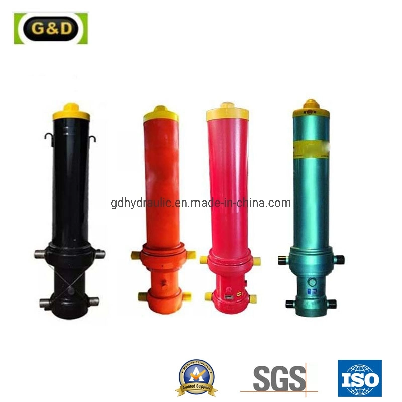 Trunnion Type 4 Stages Construction Industry Use Telescopic Hydraulic RAM Cylinder