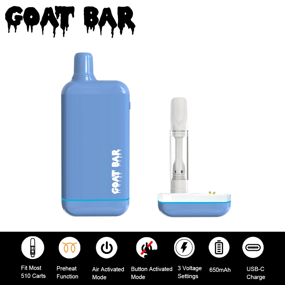 شريط الماعز 2.0 خرطوشة Gram Vape يخفي Palm 510 متحفظ بطارية Vape Bar