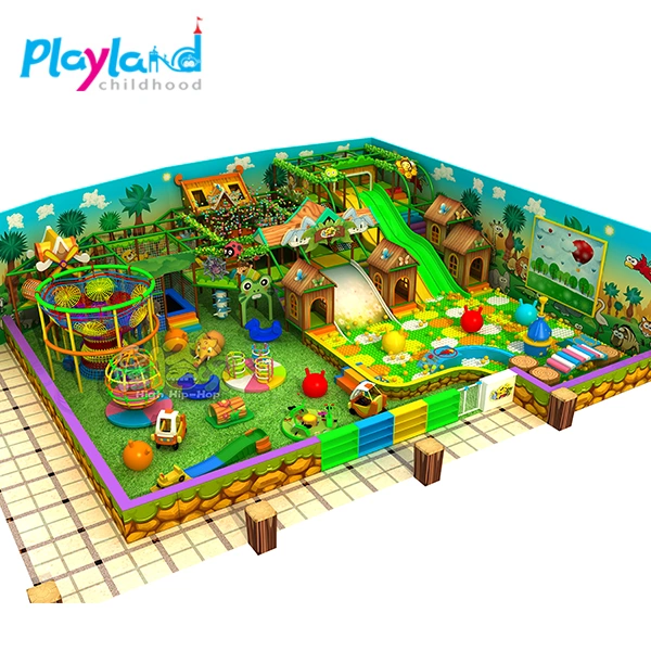 Tema de selva Kids Soft playground coberto o lugar da criança brinquedos de plástico para venda