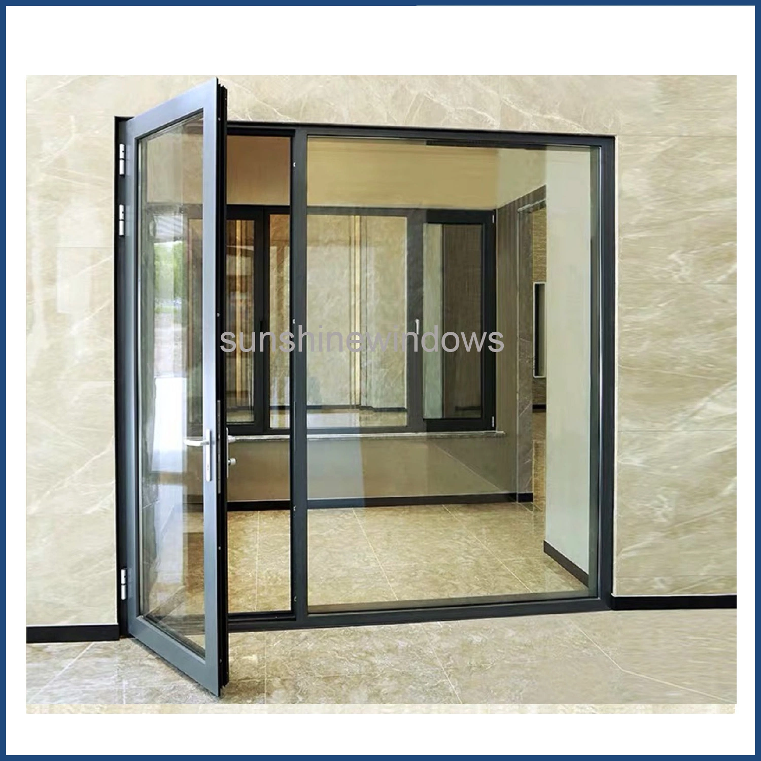 High quality/High cost performance Thermal Break Aluminum Door Double Panel Design