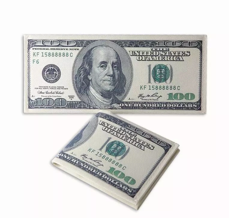 Slim Cavnas 100 Dollar Bill Wallet Fashion monnaie nationale porte-monnaie Pince à billets