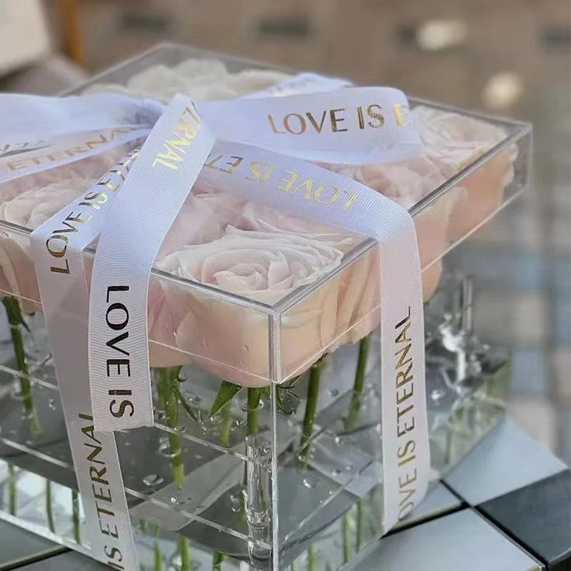 Factory Sale Flower Packaging Cover Box Clear Acrylic Flower Box