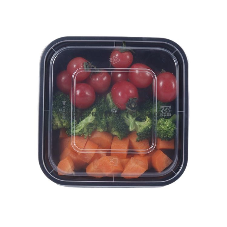 Manufacturer 1000ml Black or Clear Transparent Rectangle Plastic Lunch Boxes Disposable Plastic Takeout Food Containers