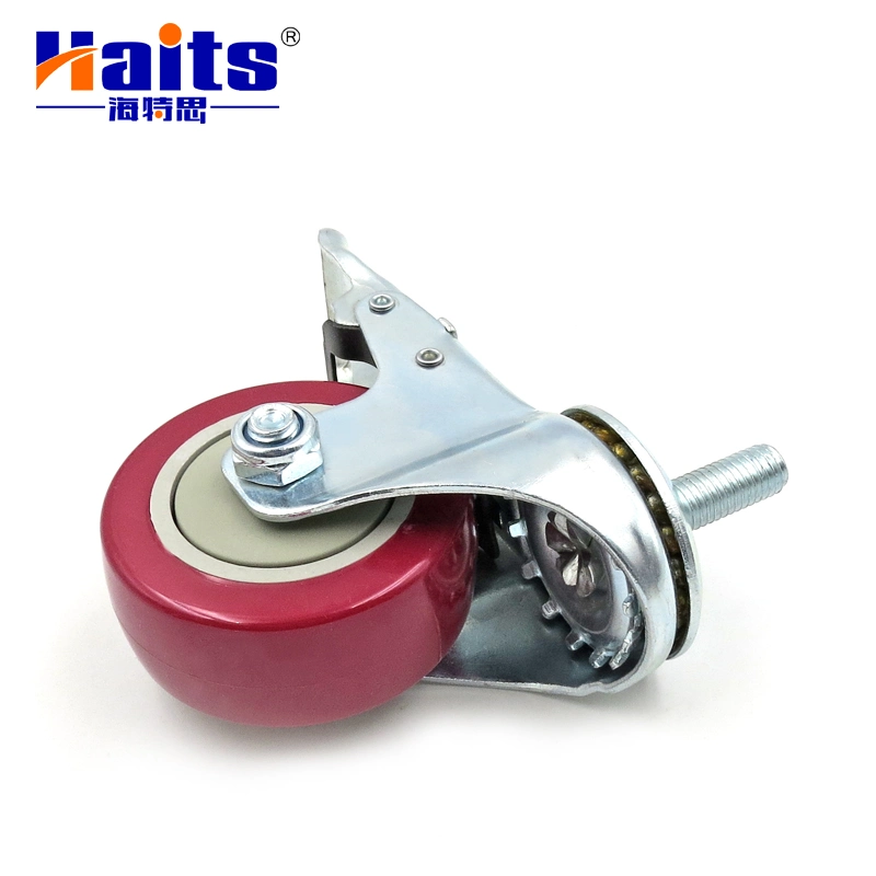 Furniture Hardware Factory Usage Threaded Caster with Double Brake