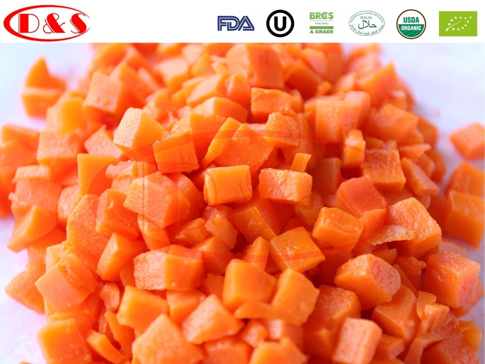 Zanahoria IQF congelado de la calidad fina rodaja de zanahoria