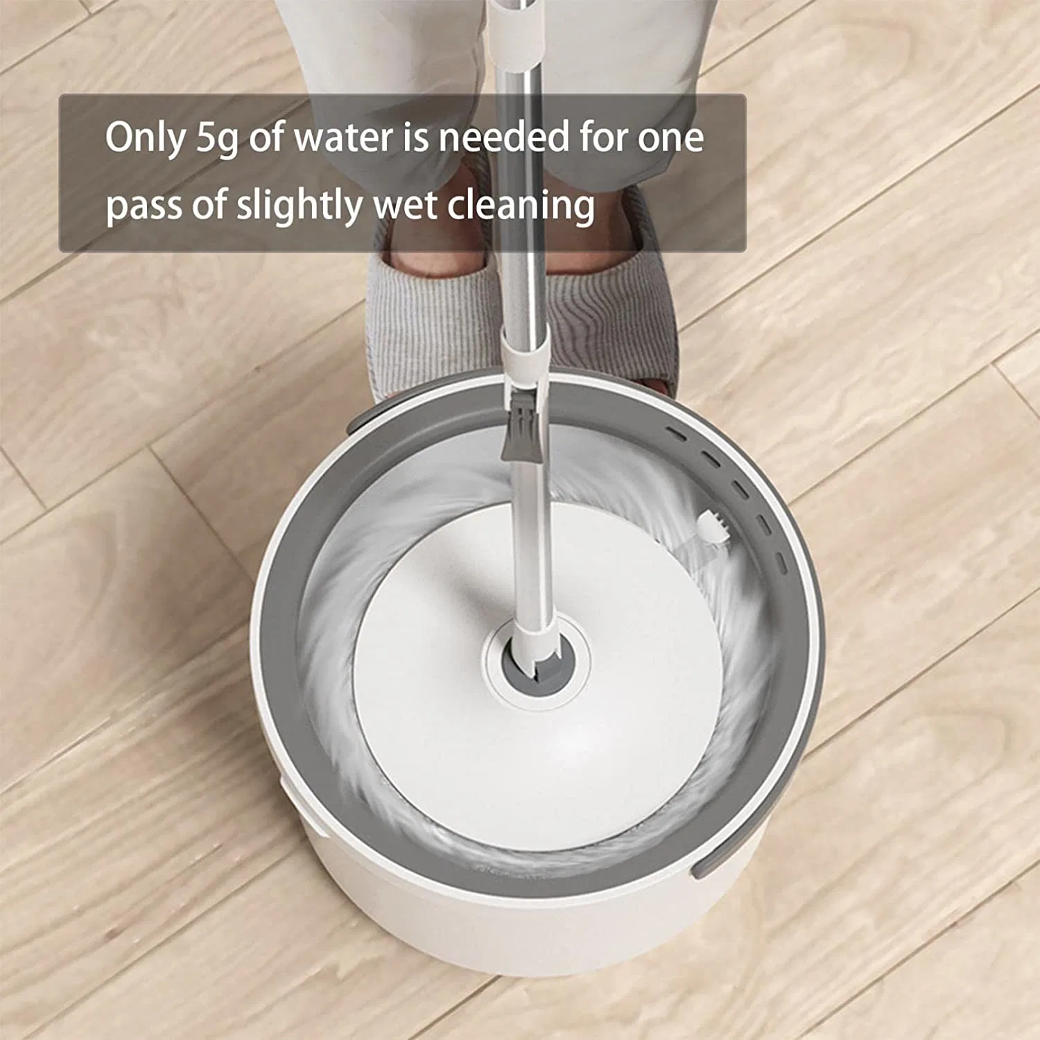 Mop and Bucket Set, Telescopic 360&deg; Spin Stainless Steel Mop with Washable Microfiber Mop Pads, Support Self Separation Sewage