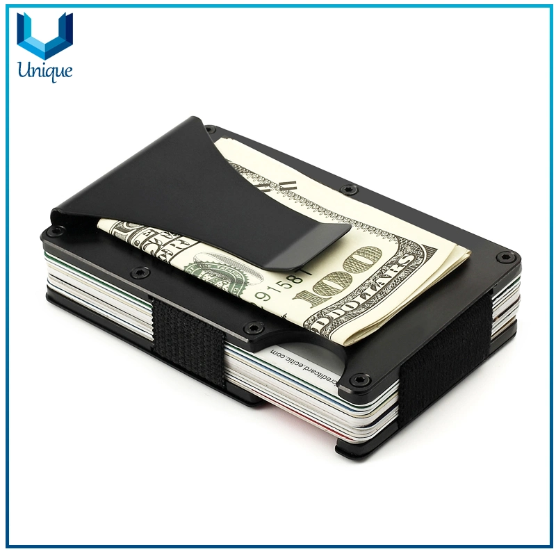 Available Stock Mobile Pop-up Card Cover Aluminum Alloy RFID Anti Theft Brushed Credit Card Cover, Custom Logo Metal Card Sleeve Wallet