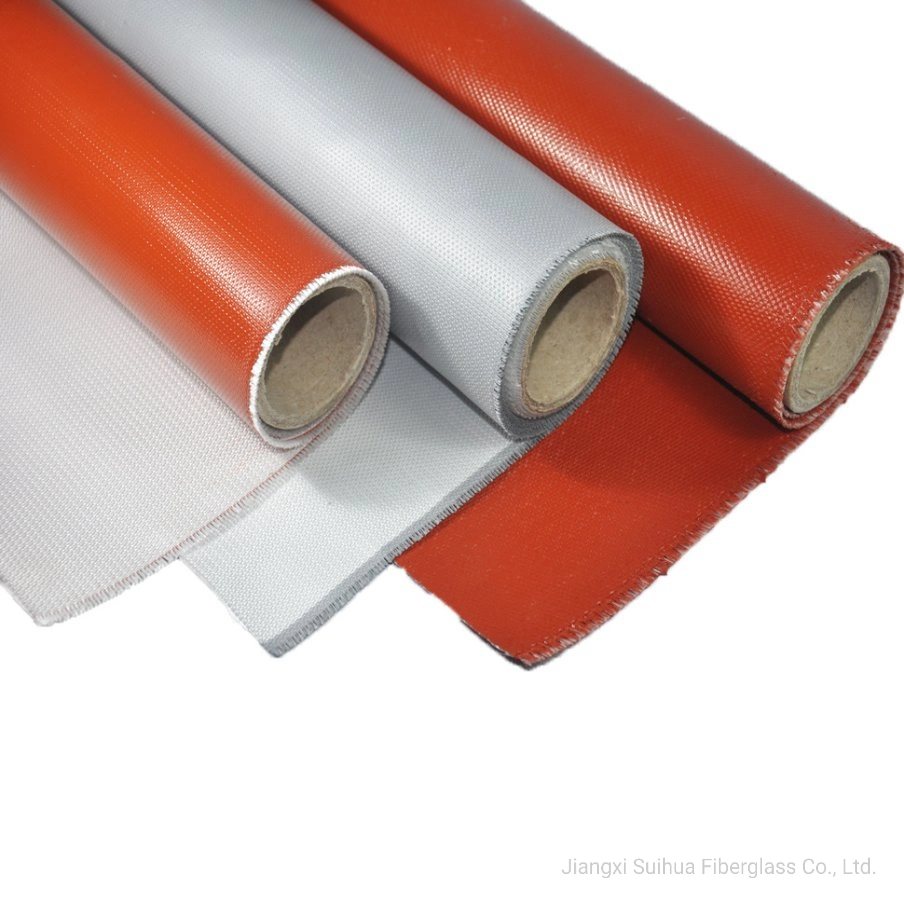 Heat Treatment E Glass Silicone Coating Non-Woven Fire Fabric Two Side Silicone Rubber Coated Fiberglass Fabric