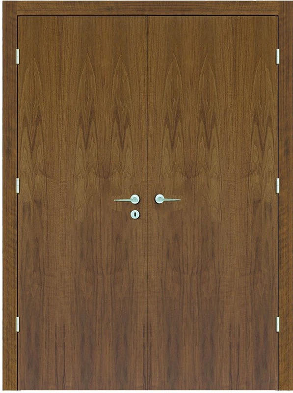 Walnut Wooden Fire Door Soundproof Hotel Timber Anti Fire Doors