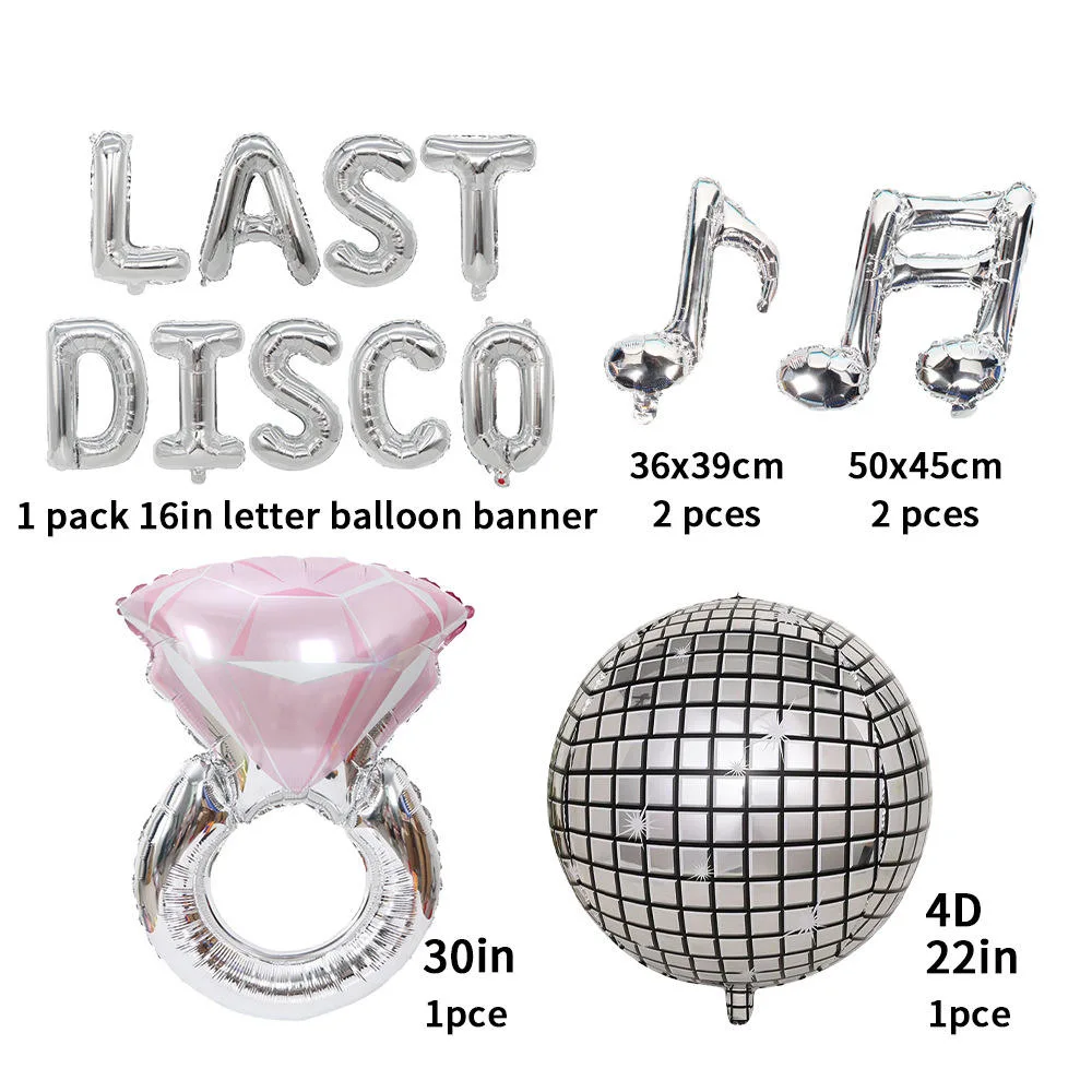 Bachelorette Party Birthday Western Theme Last Disco Letter Banner Balloons Hen Party Balloon 4D Foil Globos