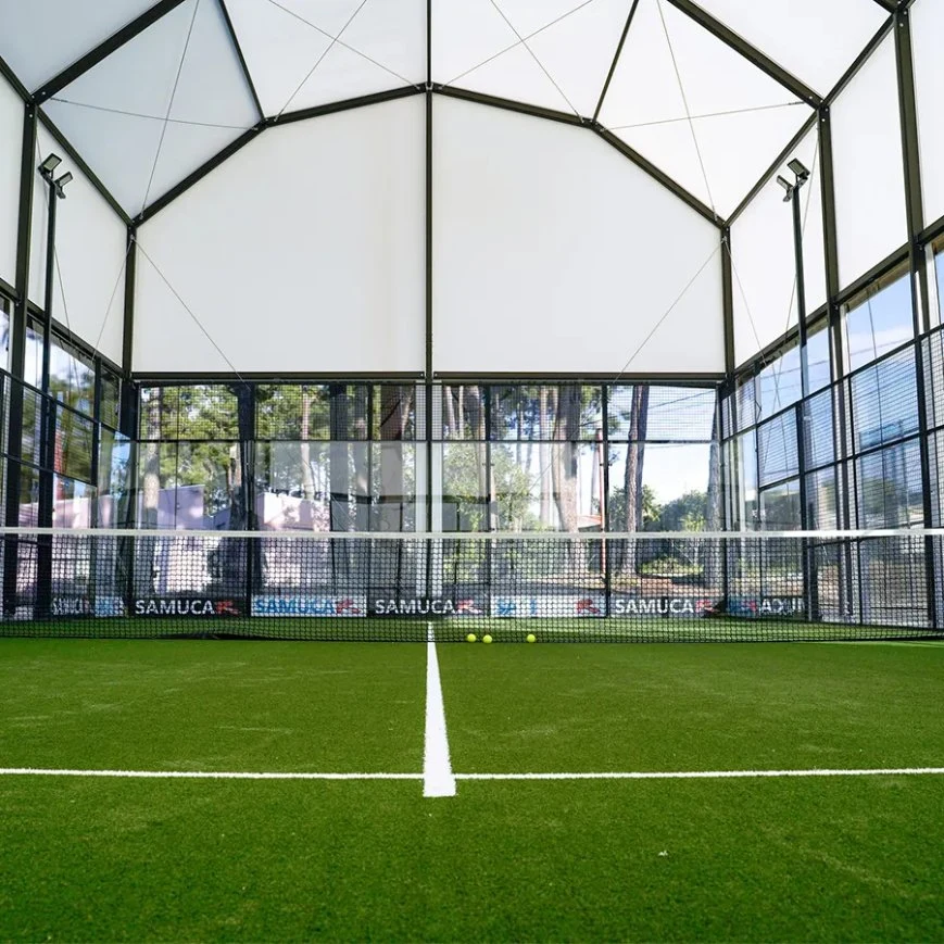 Sstd Pádel Fornecedor vistas panorâmicas do campo de padel com tampa Padbol Tribunal Roof Court de ténis cobrir