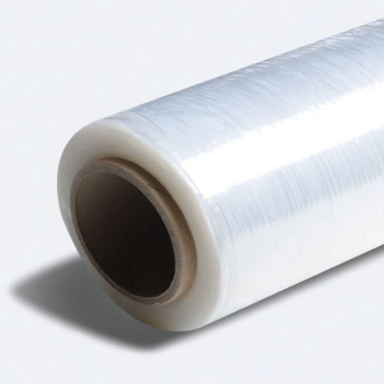 Plástico transparente Industria 50kg Jumbo Roll mano Stretch Wrap película Película plástica Jumbo Roll Stretch de plástico para envoltura de palets de LLDPE