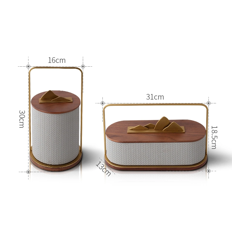 Chinese Tea Canister Creative Micro Landscape Restaurant Ornament Vintage Storage Wooden Boxes