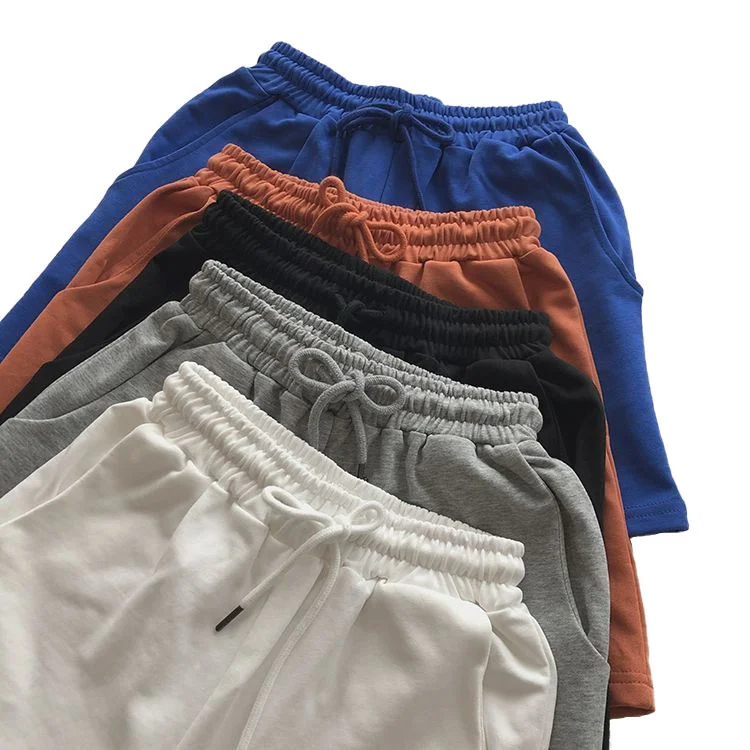 Customized Logo Running Shorts Breathable Gym 100% Cotton Short Pants Men Casual Drawstring Waist Mesh Lining Short Shorts Men
