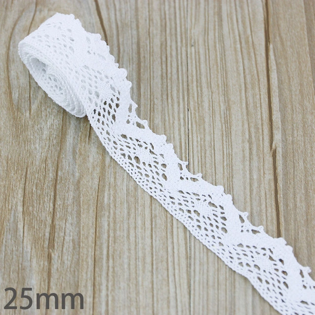 White Cotton Embroidered Lace Net Fabric Trim DIY Sewing Handmade Craft Ribbon