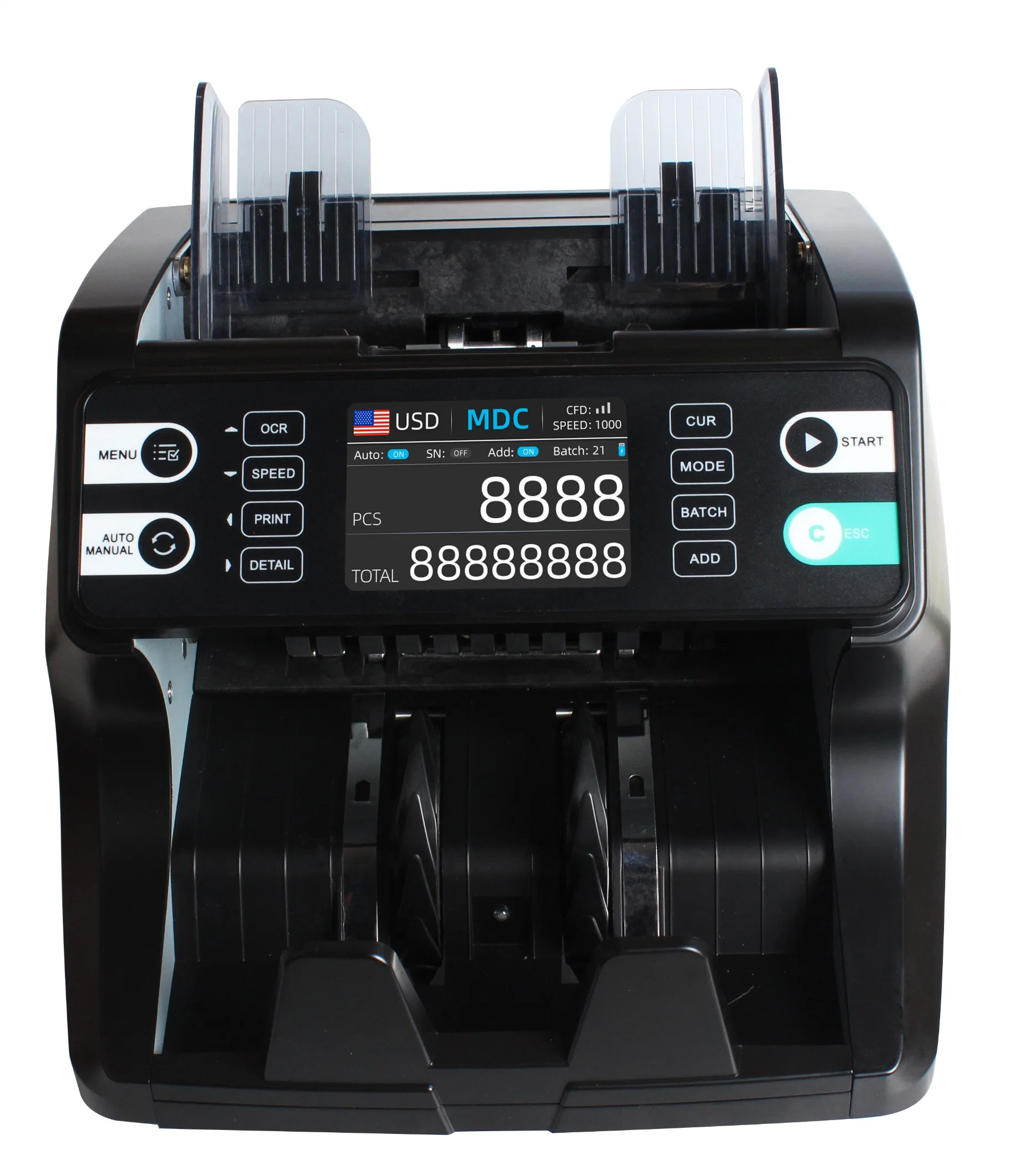 Al-926 Ecb Tested 2 Cis Mixed Value Money Counter with Serial Number Printing