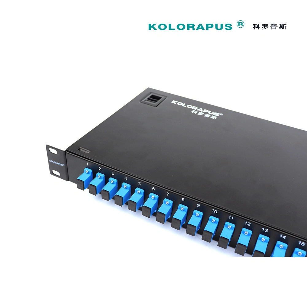 Estrutura de distribuição de fibra óptica de montagem em rack Kolorapus 1u-24 portas (caixa de terminais) Tipo SC