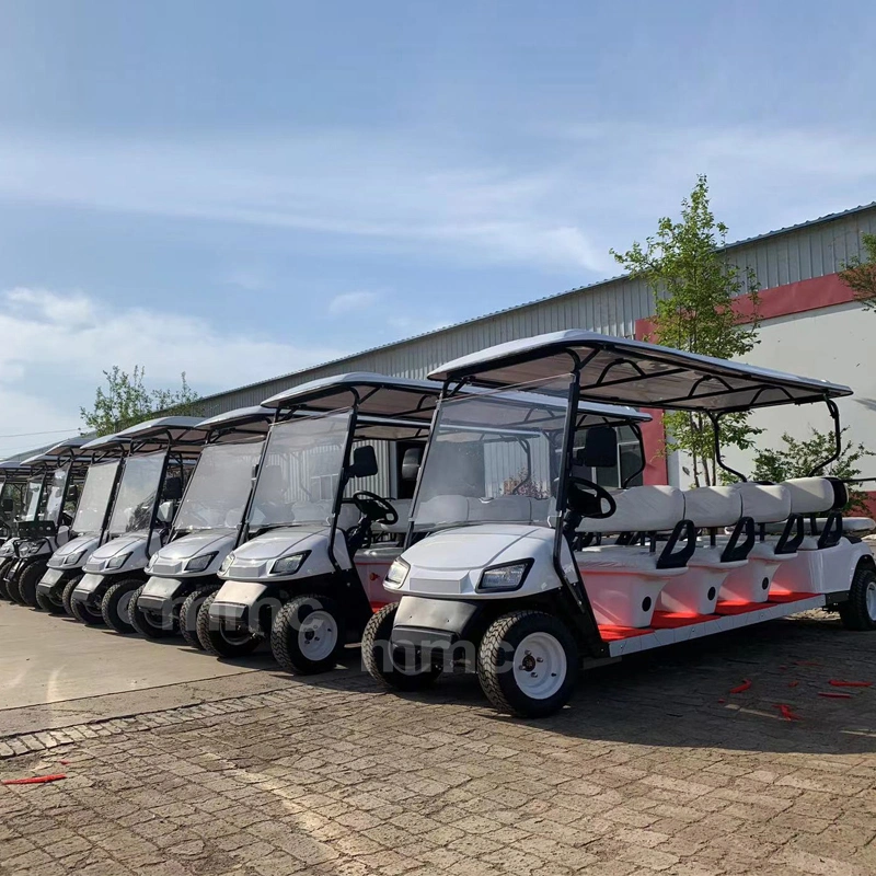 2023 Nouveau Golf Cart de Visite Panoramique Étendu à 12 Places Voiture de Golf Électrique