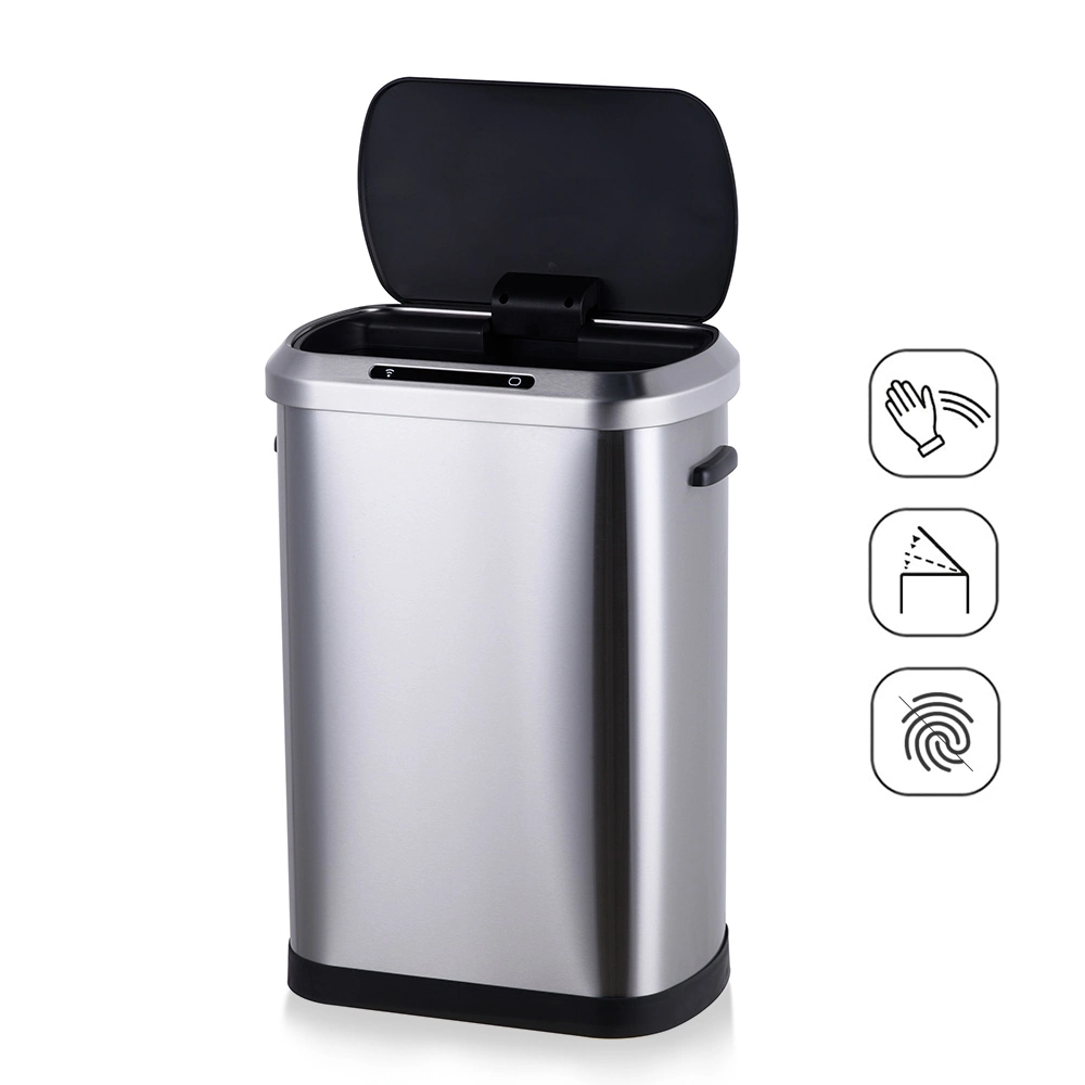 50L High Tech Motion Sensor Can Smart Trash Bin with Lid Household Rectangular Induction 50L Kitchen Dustbin