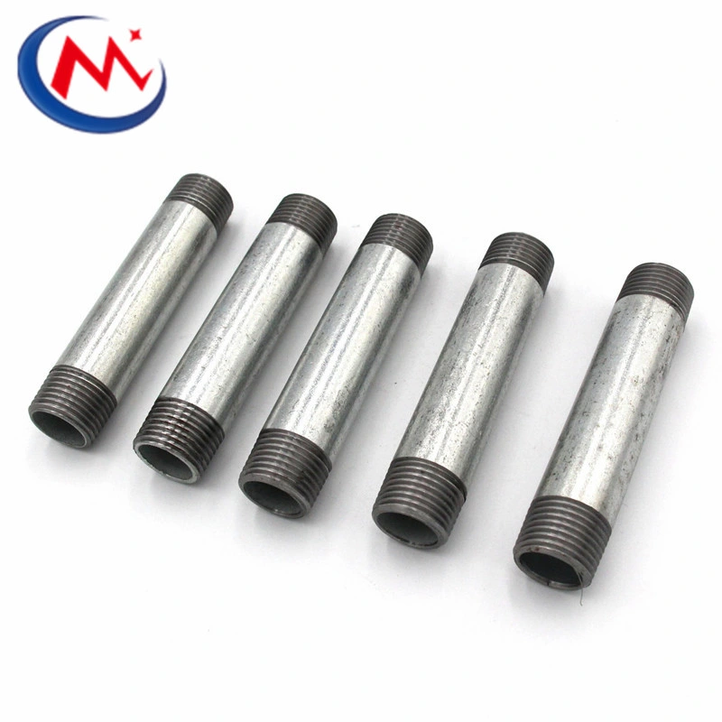 Factory Price Carbon Steel Galvanized Customsize Thread NPT Bsp 1/8-4" Size Double Nipple for Water Oil