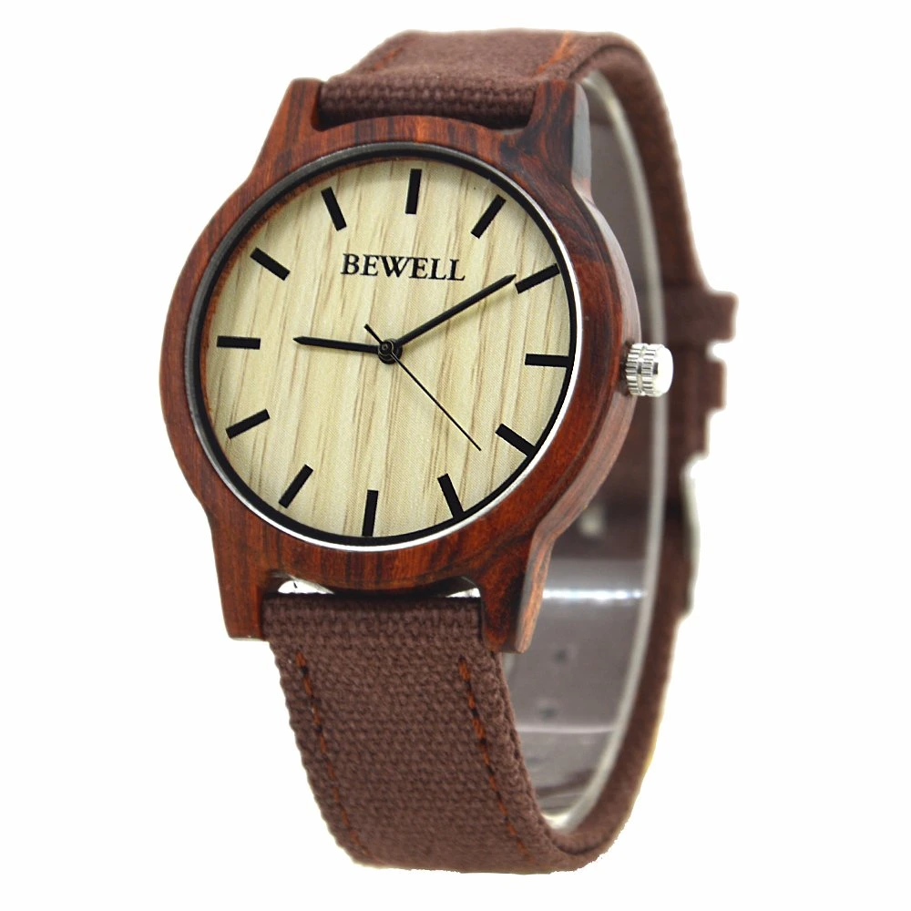 Bewell regalo de promoción de artesanía de madera ver reloj de pulsera