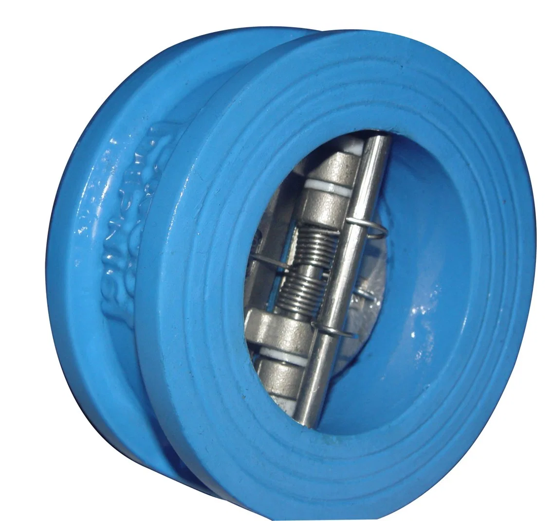 Válvula de retención de oblea disco doble de hierro para disco de agua SS304