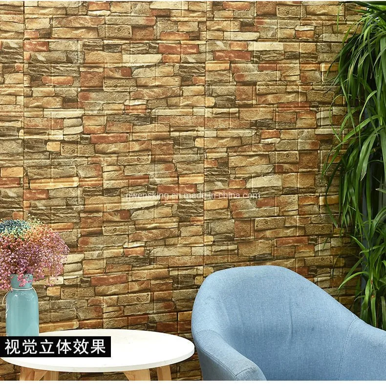 Self Adhesive Wallpaper Roll Non Woven Italian Sticker Paper Home Decoration Wholesale/Supplier 3D Wall Sticker