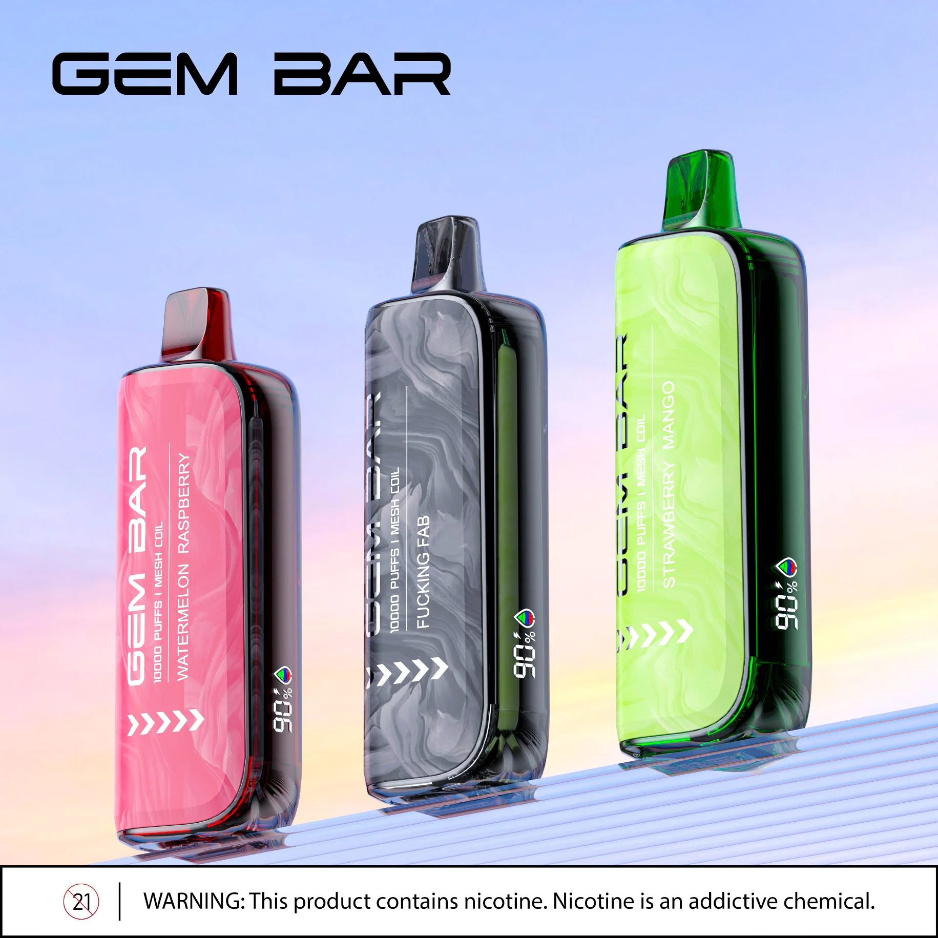 Écran LED Big Clouds rechargeable mesh Coil Wholesale Vape Gem Bar 10000 bouffées