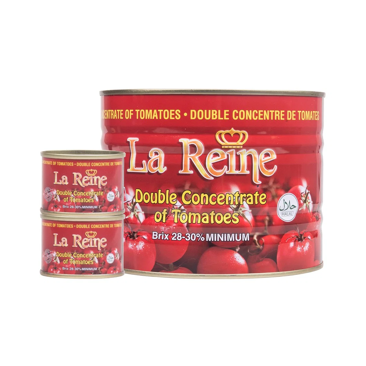 Faible prix des produits halal 22-24 % 28-30 % d'assaisonnement double concentré de tomate en conserve de coller la couleur rouge de la sauce tomate