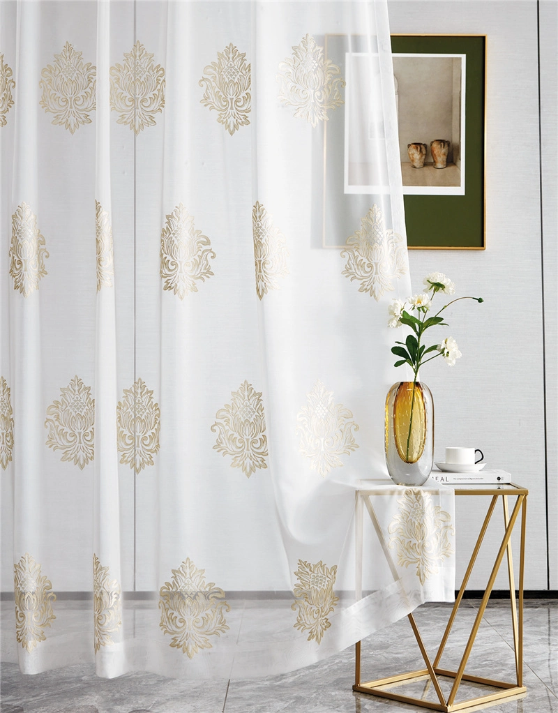 Классический цветочный дизайн Вышивка оконная завеса High End Luxury Занавес