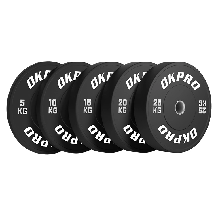 Poids levage Okpro Gym Barbell plates Fitness compétition caoutchouc pare-chocs Plaques en lb