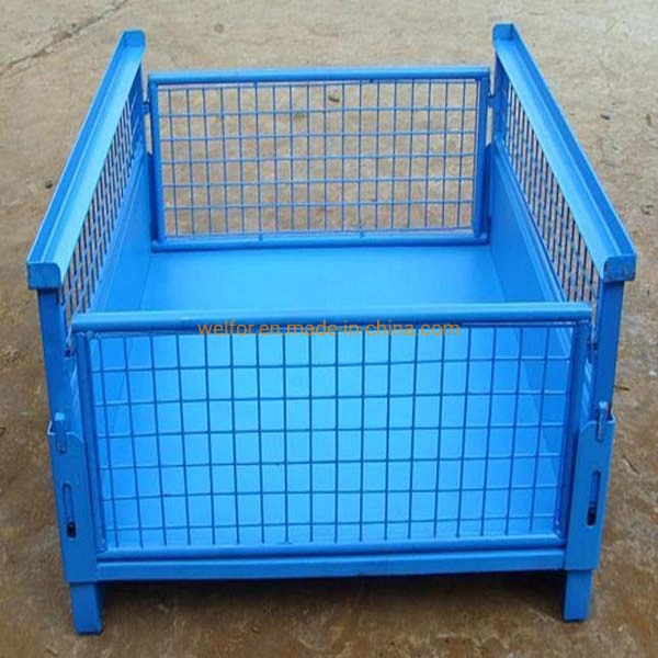 Welded Mesh Cage Mesh Wire Foldable Folding Metal Stacking Container Pallet Cages