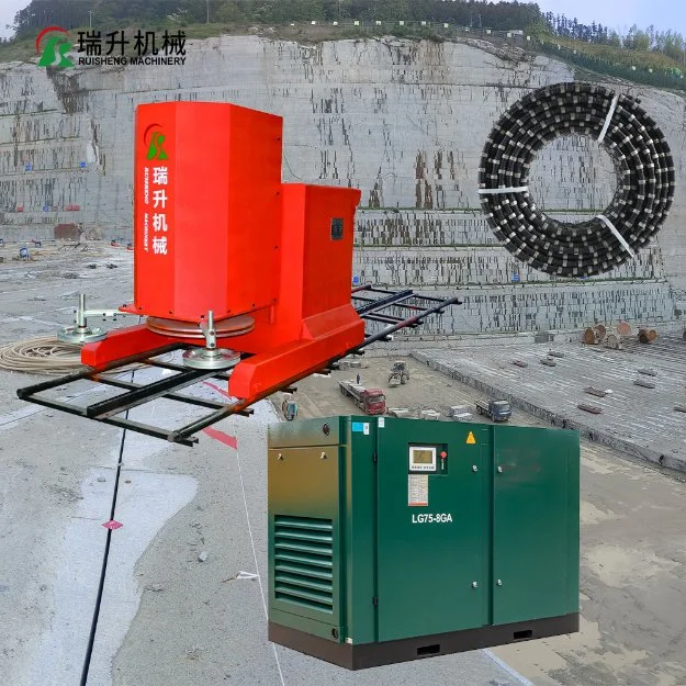 Diamond Wire Saw with New Permanent Magnet Motor Block Cutter on Quarry Marble Stone Cutting Machine Granite