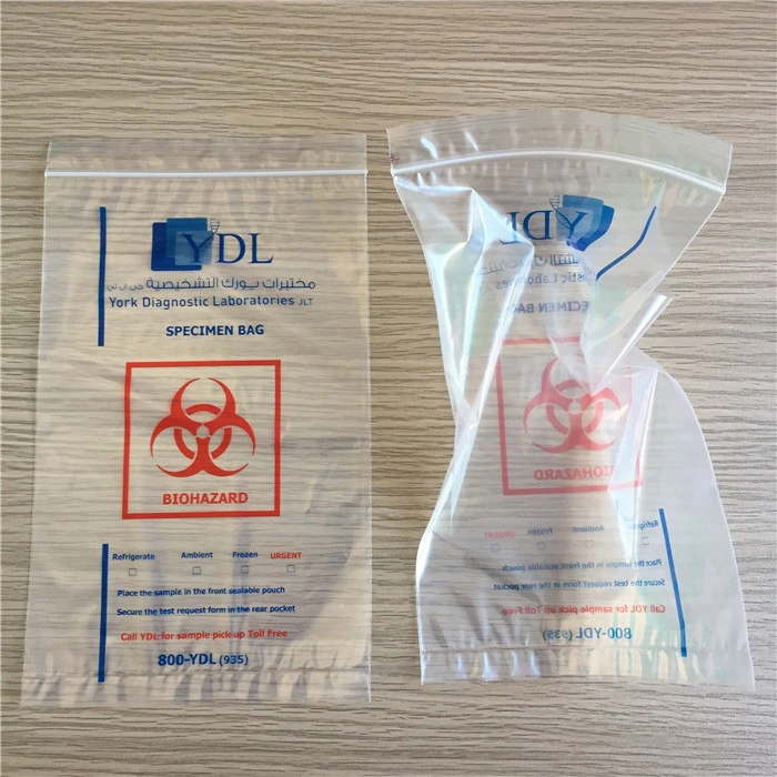 Medical Packing Ziplock Sealing Plastic Lab Pathology Biohazard Specimen Transport Ba