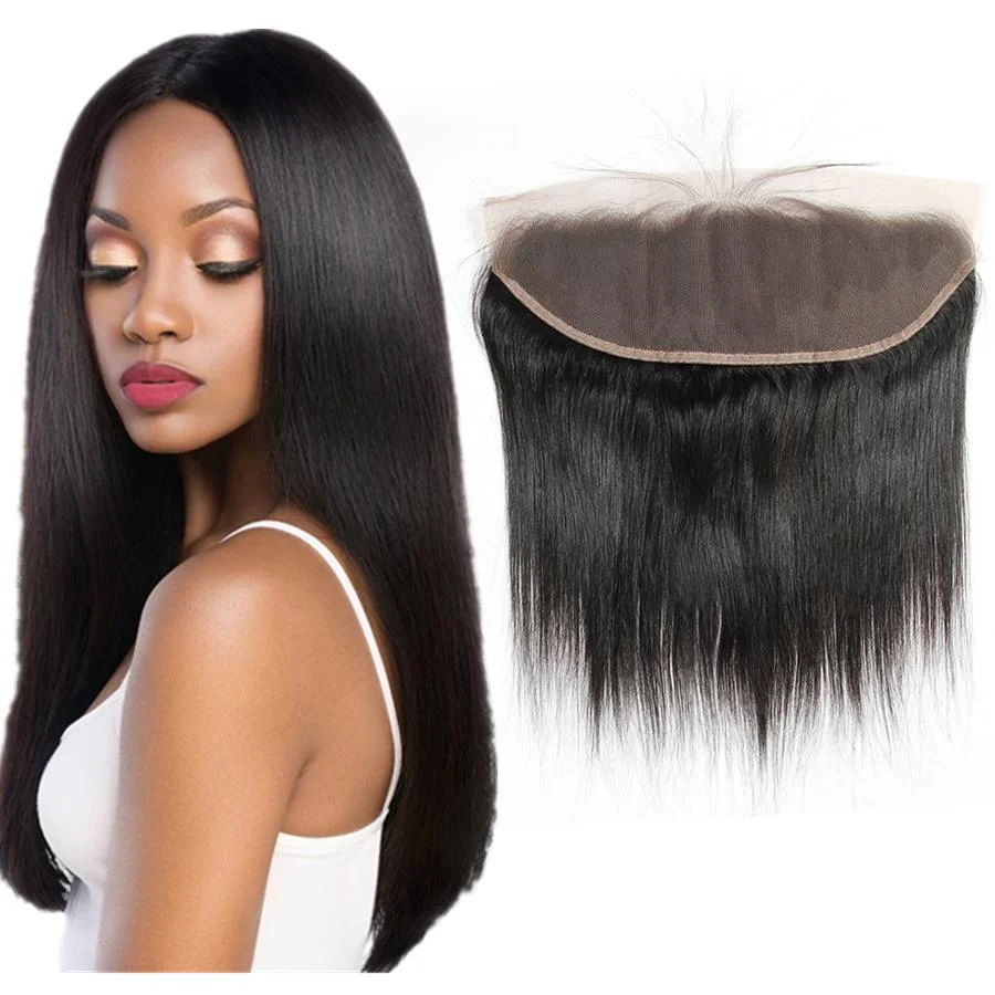 12 A Virgin Human Hair Spitze Verschluss frontalen Verschluss Haar 13 x 4 gerader Spitzenverschluss