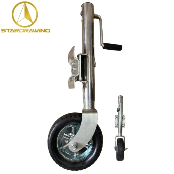 Stardrawing 254mm 10inch Fold Jockey Wheel Trailer Jack Caster 2000lbs Rubber Tire