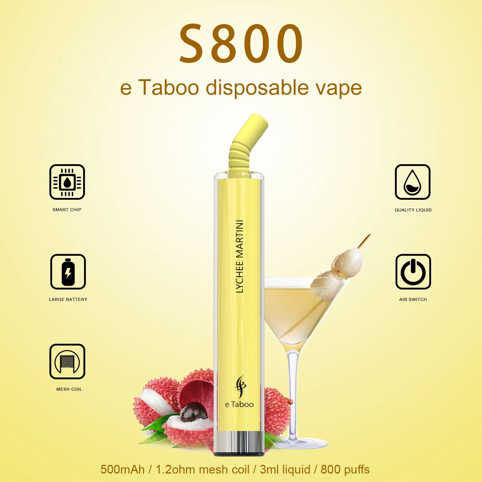 OEM ODM 0 ٪ 2 ٪ 3 ٪ 5 ٪ نيكوتين الحليب المهلك الشاي كوب Ecig 800 Puff