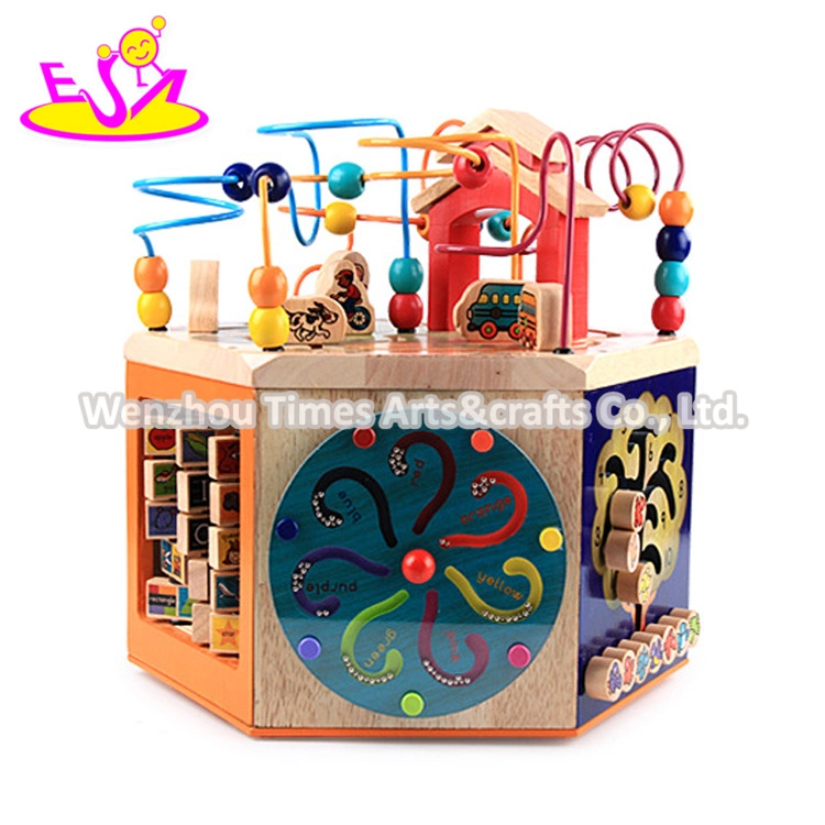 New Design Six Sided Large Educational Wooden Activity Cube Toy for Children W11b160