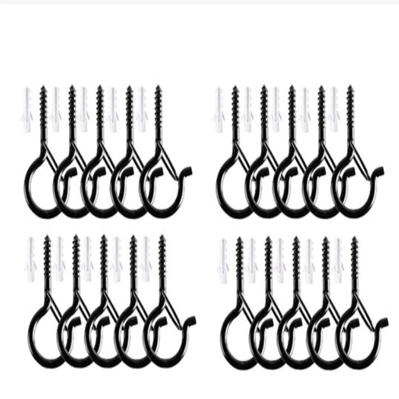 Outdoor String Light Hooks with Plastic Anchor Q Hanger Hooks