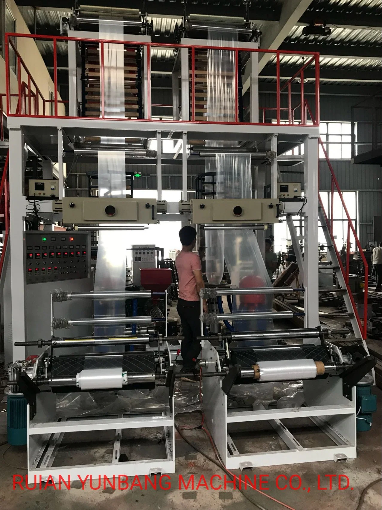 PE LDPE HDPE Double Head Blowing Film Extruder Plastic Nylon Blown Film Machines