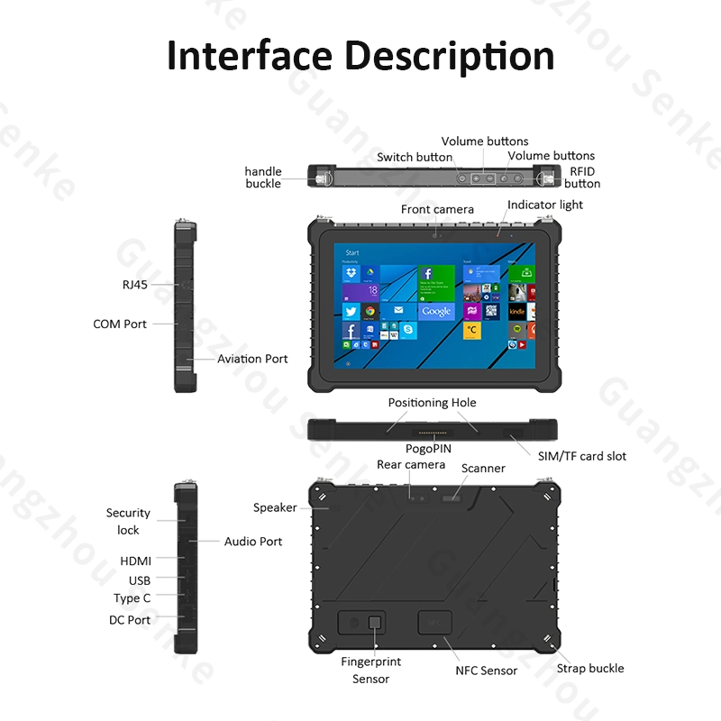 Rugged Tablet PC 10.1 Inch IP67 Waterproof Scanner Tablet Panel for Coal Mine Industrial Tablet