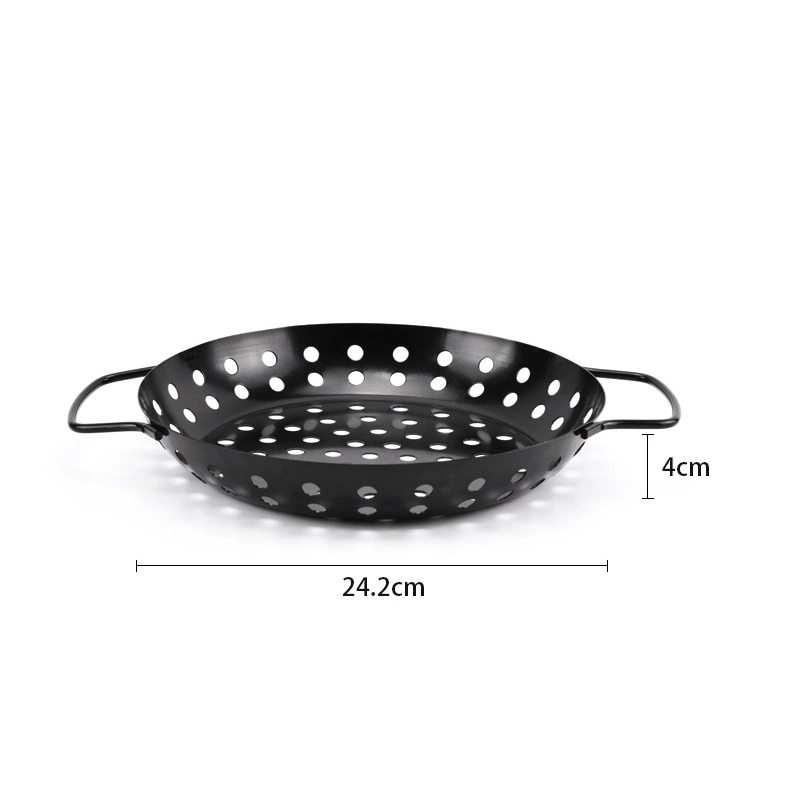 Barbacoa Grill Barbacoa despuntador Non-Stick Sartenes de acero inoxidable bandejas de barbacoa de mangos para verduras y carnes mariscos Esg15737