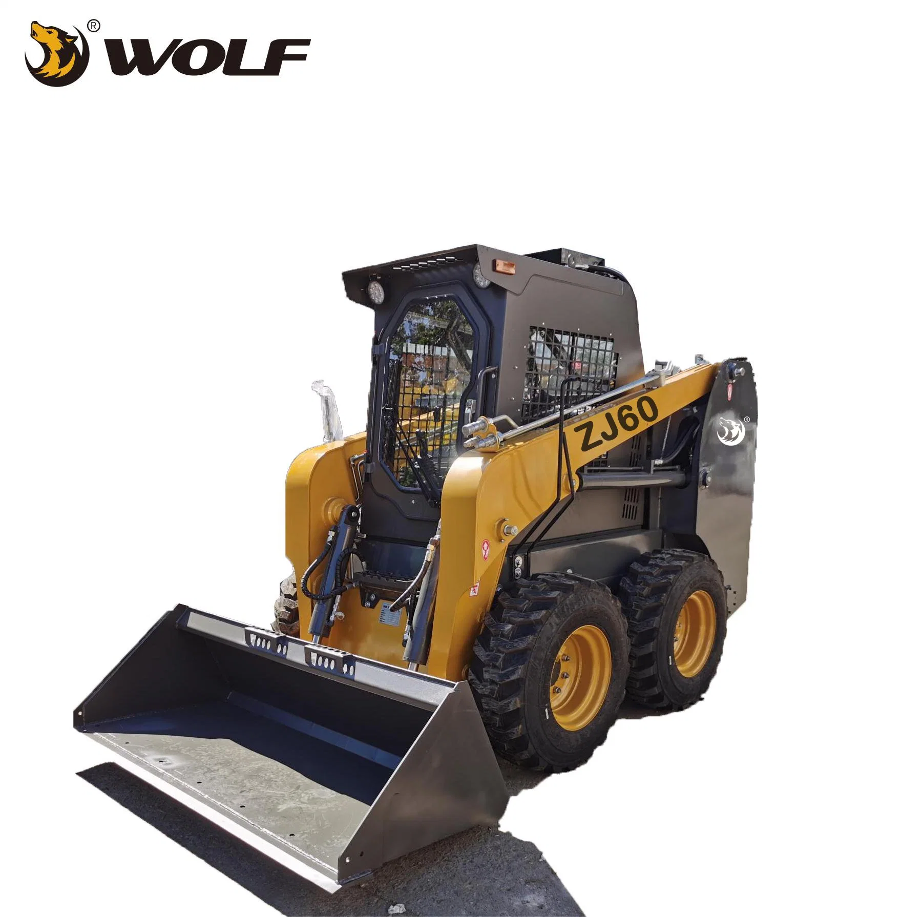 Chinese Wolf Zj60 with 4WD CE/TUV 0.8t/Ton Optional EPA Engine Hydraulic Compact Skid Steer Loader Price for Uruguay/Sales/Hire/Garden/Farm