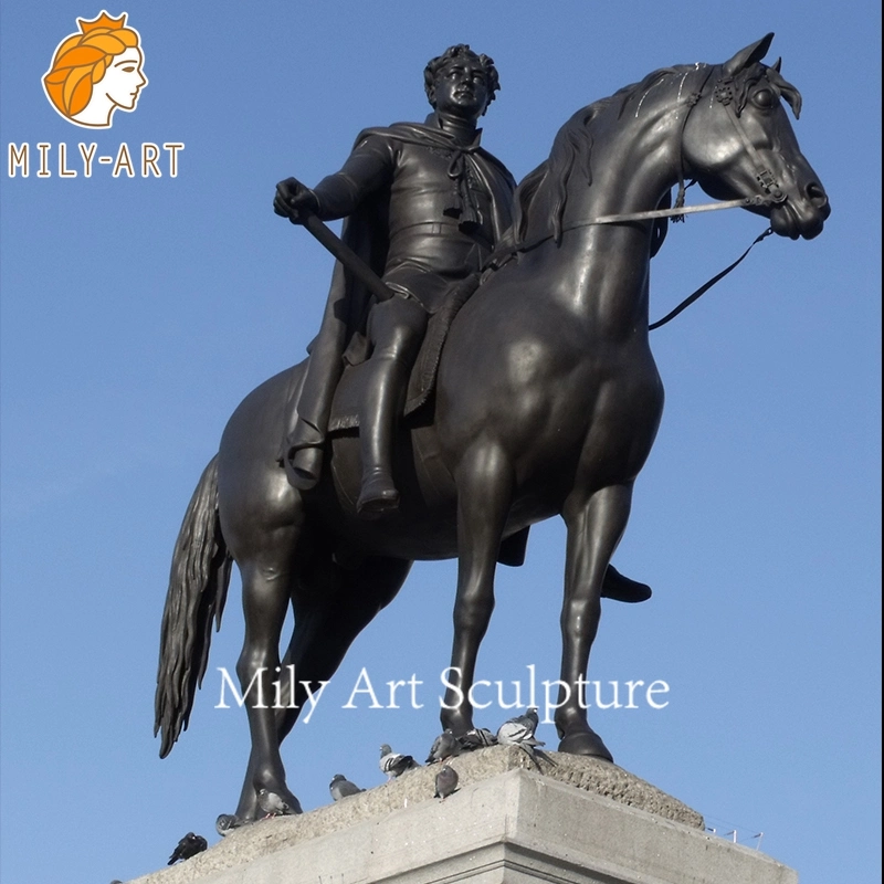 La decoración exterior de la Artesanía de metal Escultura de bronce de Caballos de Carreras de Caballos Equitación estatua de bronce