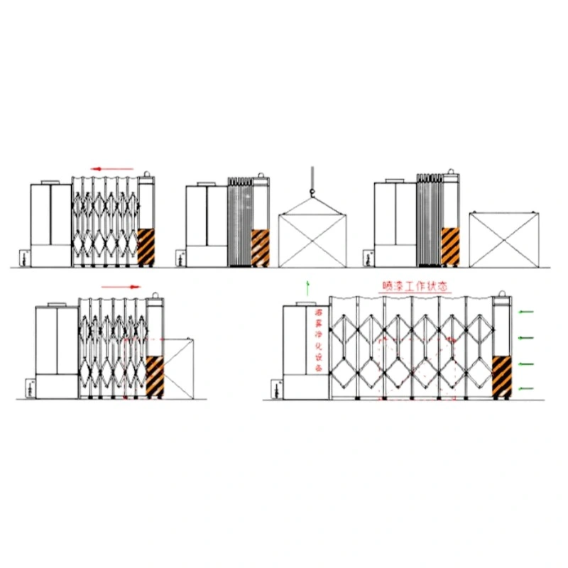 Cabine de peinture télescopique mobile rétractable, cabine de pulvérisation portable